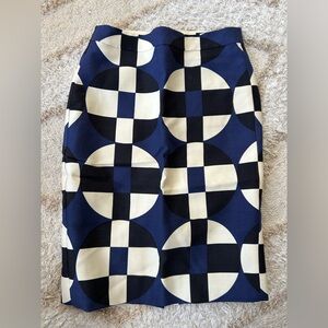 J.Crew geometric pattern pencil skirt